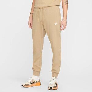 Nike Club Mens Knit Taper Leg Joggers Sweatpants Pants Parachute Beige